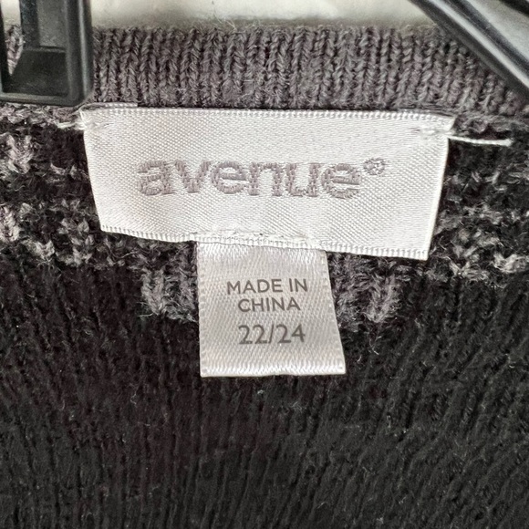 Avenue Plus Size Drapey Black & Grey Cardigan Sweater - Picture 6 of 8